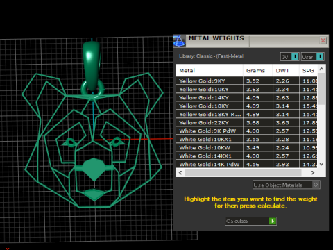 Geometric Bear Head Pendant 3D-printmodel