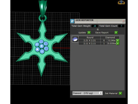 Diamond Star Shuriken Pendant Modello di stampa 3D