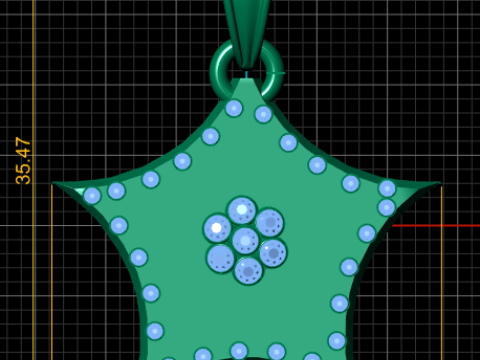 Elegant Star Petal Diamond Pendant 3D Принт Модель