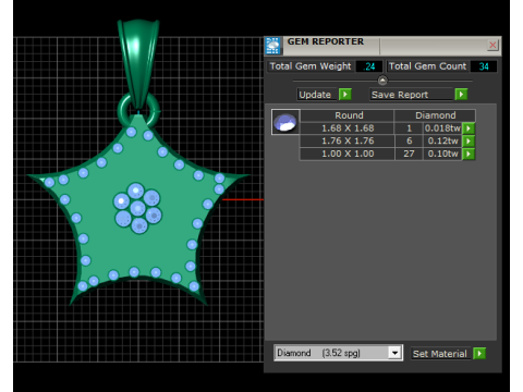 Elegant Star Petal Diamond Pendant 3D Принт Модель