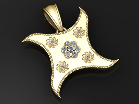 Royal Star Bloom Pendant 3D Print Model