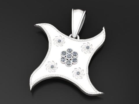 Royal Star Bloom Pendant Model Cetak 3D