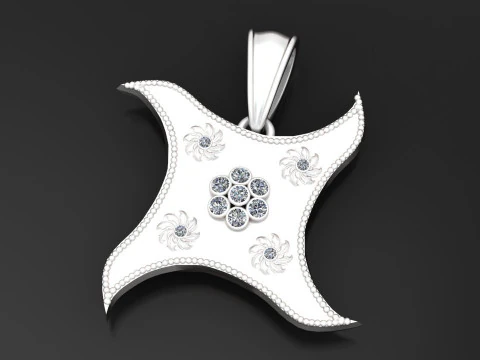 Royal Star Bloom Pendant 3D Print Model