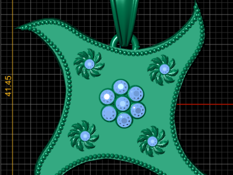 Royal Star Bloom Pendant Model Cetak 3D