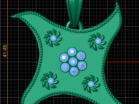 Royal Star Bloom Pendant 3D Print Model