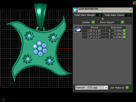 Royal Star Bloom Pendant Model Cetak 3D
