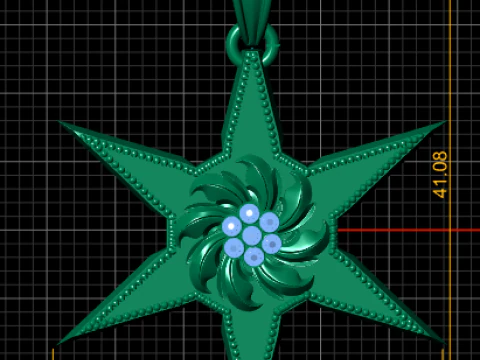 Floral Starburst Pendant 3D Print Model