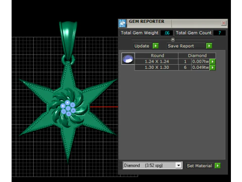 Floral Starburst Pendant 3D Print Model