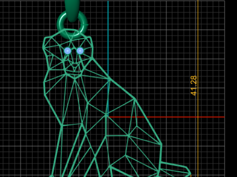 Geometric Sitting Cat Pendant Modelo de impresión 3D