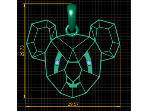 Geometric Panda Face Pendant Modello di stampa 3D
