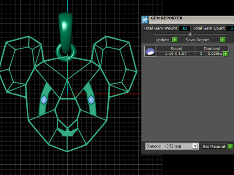 Geometric Panda Face Pendant Modello di stampa 3D