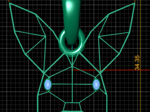 Geometric Bunny Head Pendant 3D Print Model