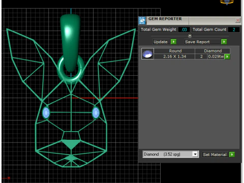Geometric Bunny Head Pendant 3D Print Model