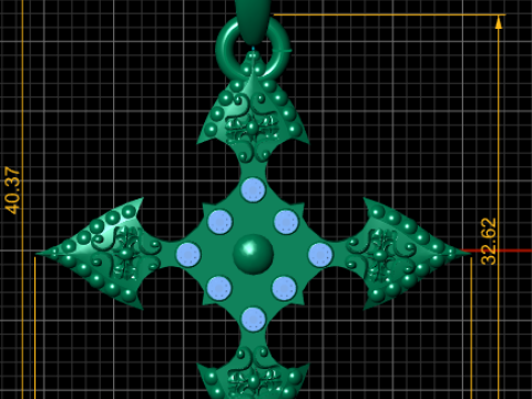 Royal Gothic Cross Pendant 3D Принт Модель