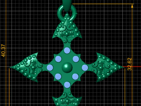 Royal Gothic Cross Pendant 3D Print Model