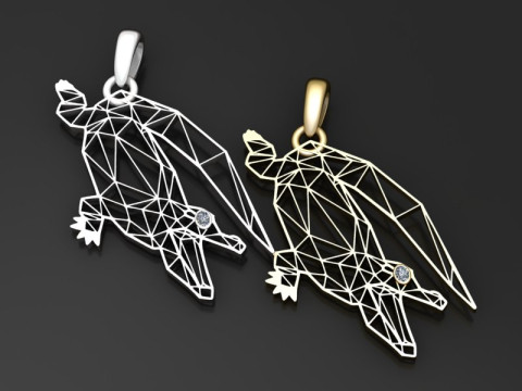 Geometric Bat Pendant Modello di stampa 3D
