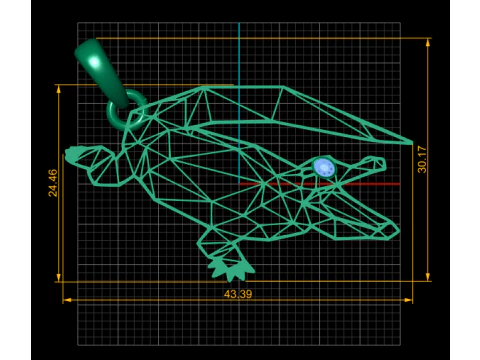 Geometric Bat Pendant 3D Print Model