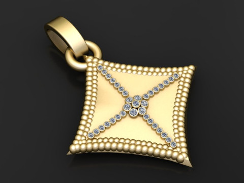 Royal Cushion Star Pendant 3D 프린트 모델