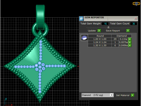 Royal Cushion Star Pendant 3D Print Model