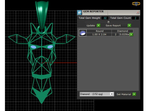 Geometric Giraffe Head Pendant 3D 打印模型