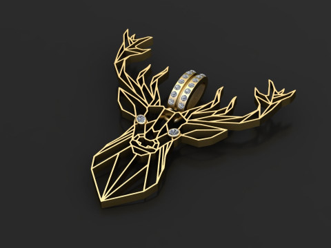 Deer head pendant 3D-Druckmodell