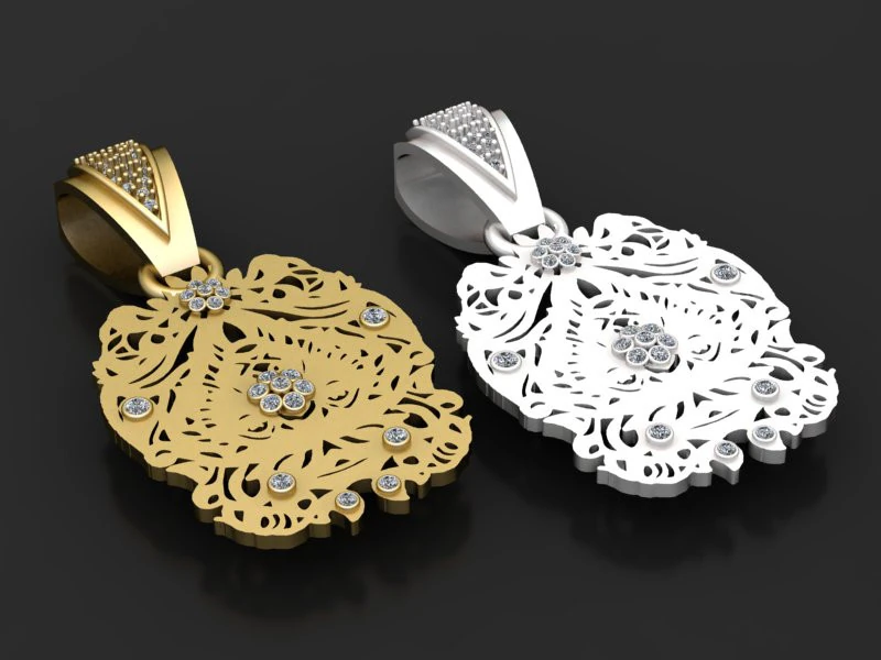 Intricate filigree pendant 3D Print Model .c4d .max .obj .3ds .fbx .stl .blend