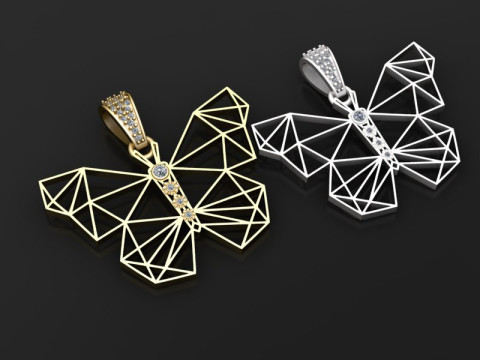 Butter fly pendant Modello di stampa 3D