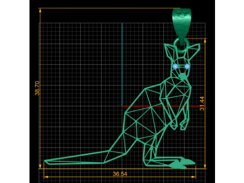 Kangaroo gold pendant 3D Print Model