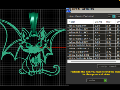 features pendant Model Cetak 3D
