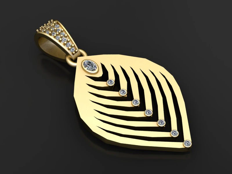 Pendant features a stylize pendant 3D Print Model .c4d .max .obj .3ds .fbx .stl .blend