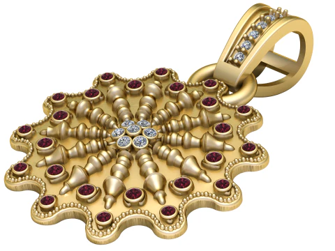 Adornado com um cluster central PENDENTE Modelo de Impressão 3D