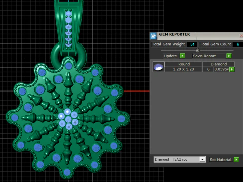 Adorned with a central cluster PENDANT 3D Print Model