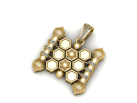 Model is a hexagonal beekeeper PENDANT Model Cetak 3D