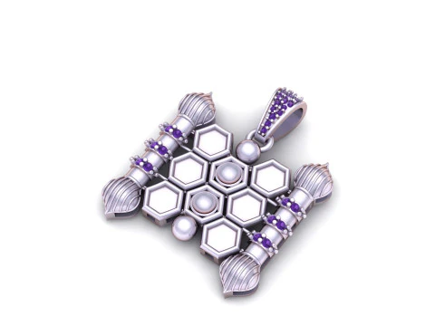Model is a hexagonal beekeeper PENDANT 3D Print Model