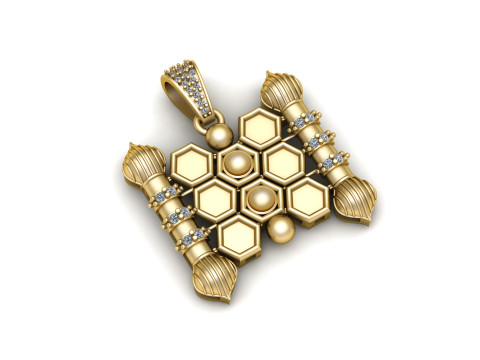 Model is a hexagonal beekeeper PENDANT Model Cetak 3D