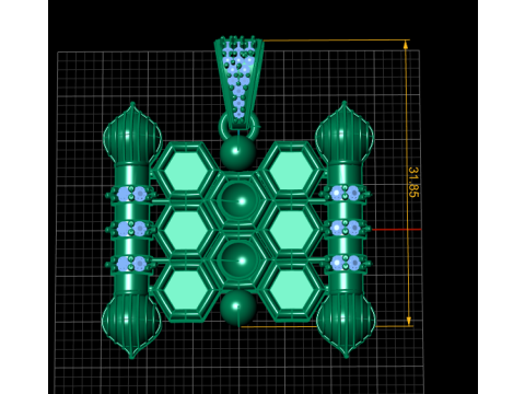 Model is a hexagonal beekeeper PENDANT Model Cetak 3D