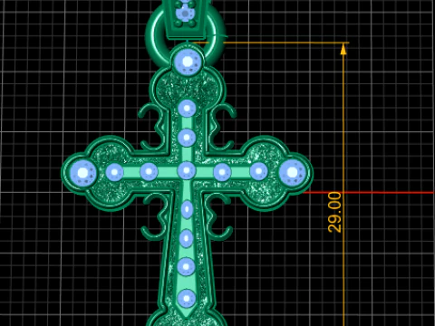 Depicts a detailed 3D rendering PENDANT 3D Print Model