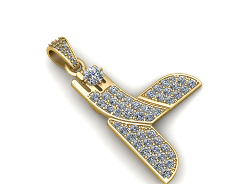 This pendant is crafted from 10K yellow gold and features the letter PENDANT Model do druku 3D