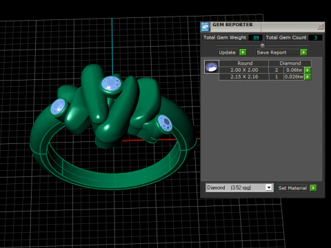 Modern Twist Knot Diamond Ring 3D Print Model