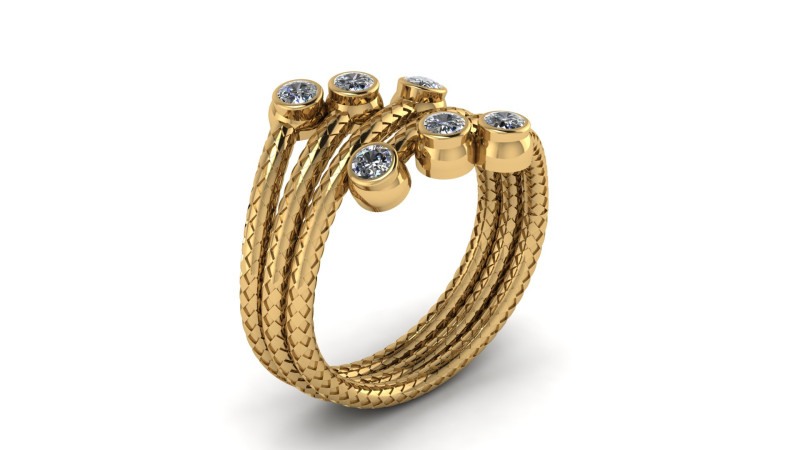 Stylish Gold Ring 3D Printable ModeL Modelo de impresión 3D .c4d .max .obj .3ds .fbx .stl .blend