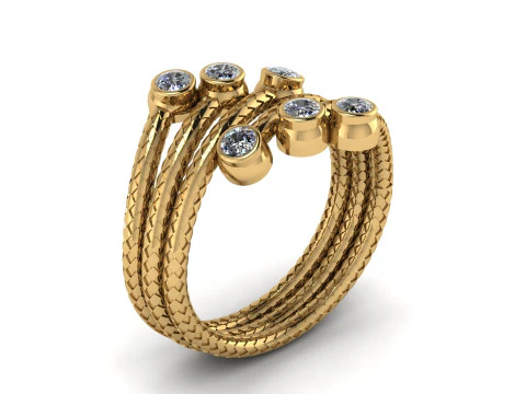 Stylish Gold Ring 3D Printable ModeL 3D Print Model