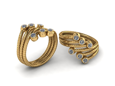 Stylish Gold Ring 3D Printable ModeL Modelo de impresión 3D