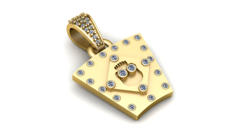 Gold Faces Pendant 3D Printable Model 3D प्रिंट मॉडल .c4d .max .obj .3ds .fbx .stl .blend