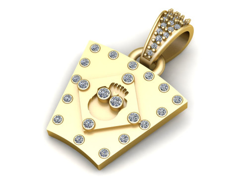 Gold Faces Pendant 3D Printable Model 3D प्रिंट मॉडल