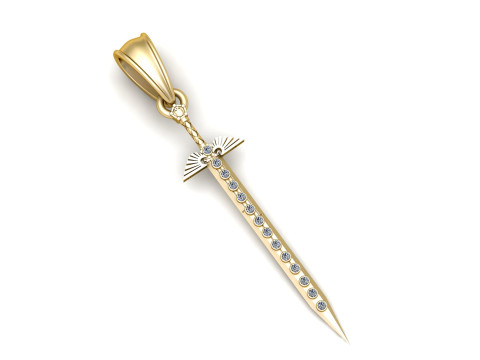 Stick Gold Pendant 3D Printable Model Modelo de impresión 3D