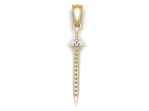 Stick Gold Pendant 3D Printable Model Modèles 3D en vedette