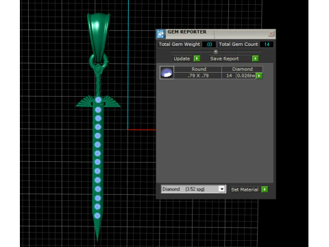 Stick Gold Pendant 3D Printable Model 3D Print Model
