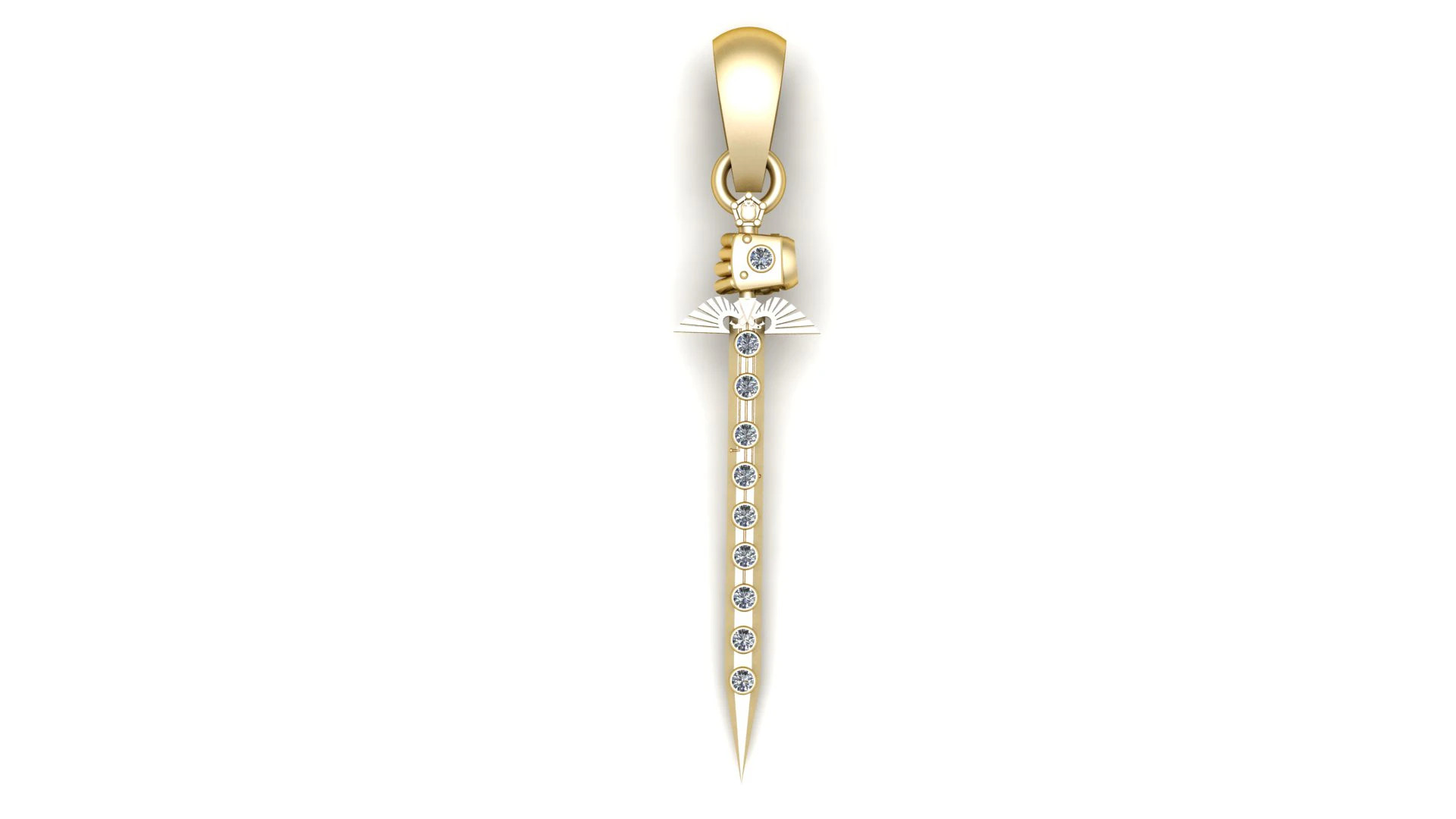 Diamond Gold Pendant 3D Printable Model 3D Print Model .c4d .max .obj .3ds .fbx .stl .blend 