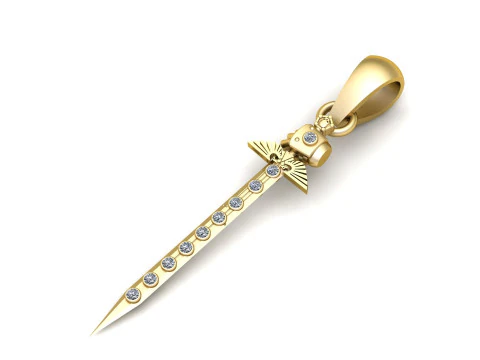 Diamond Gold Pendant 3D Printable Model 3D Print Model