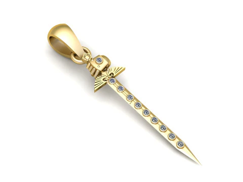 Diamond Gold Pendant 3D Printable Model 3D Print Model